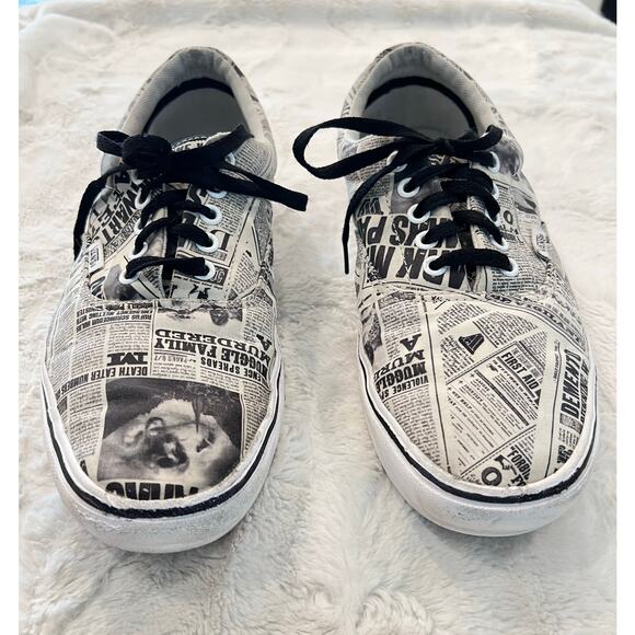 VANS Harry Potter Daily Prophet Newspaper Sneakers Mens Size 10, Womens Sz 11.5 - Picture 9 of 11